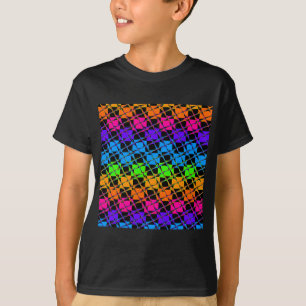 T-shirt Dernier Edgy Colorful À damiers Rainbow Motif