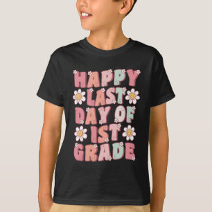 T-shirt Dernier Jour De 1re Année Cute Groovy Enseignant D