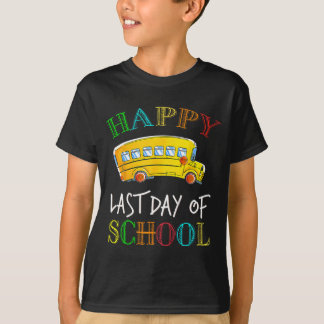 T-shirt Dernier Jour De Conduite D'Autobus Scolaire Étudia