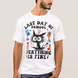 T-shirt Dernier Jour De Fin D'École Année-I Survécu F