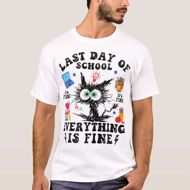 T-shirt Dernier Jour De Fin D'École Année-I Survécu F (Devant)
