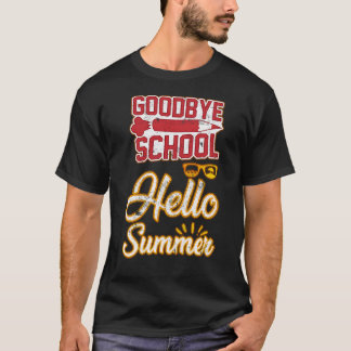 T-shirt Dernier jour de l'école - Adieu école, Bonjour été