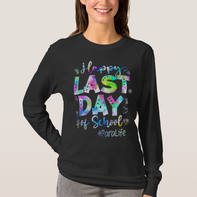 T-shirt Dernier Jour De L'École Para Life Été Vacances Pla (Devant)