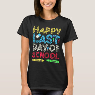 T-shirt Dernier Jour D'école 2024 Diplômé Élève Enseignant
