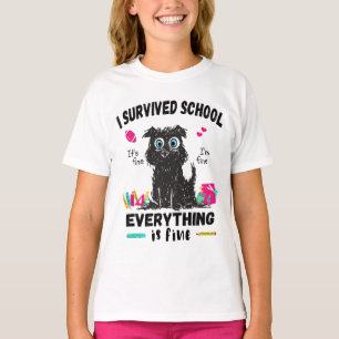 T-shirt Dernier jour d'école, j'ai survécu à l'école