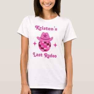 T-shirt Dernier Rodeo Pink Disco Cowgirl Bachelorette