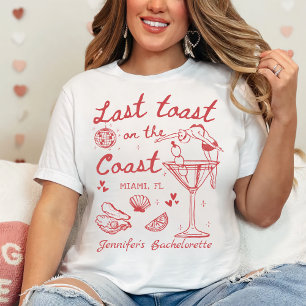 T-shirt Dernier Toast Sur La Côte Plage Bachelorette Rouge