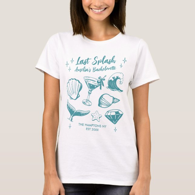 T-shirt Dernière Éclaboussure Fête de Fille de la Mariée P (Devant)