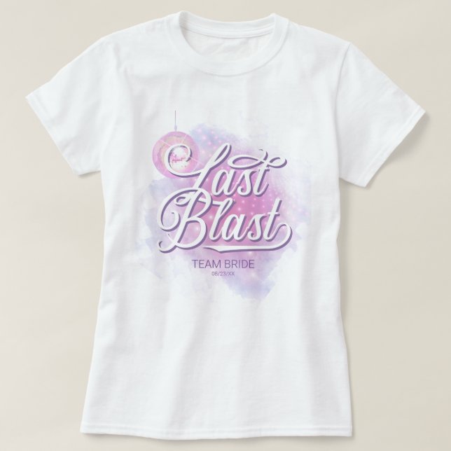 T-shirt Dernière équipe de la mariée disco Enterrement de  (Design devant)