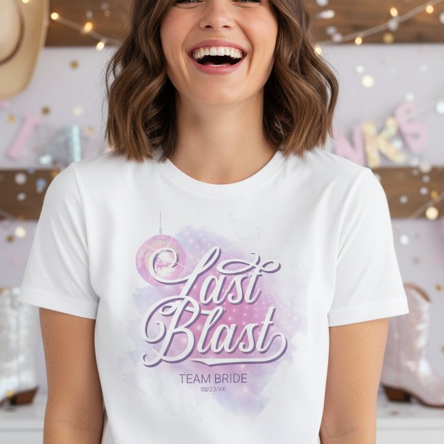 T-shirt Dernière équipe de mariée de disco de célibat ID92 (Créateur téléchargé)