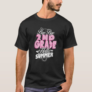 T-shirt Dernière journée de l'école Bye Bye 2e année Bonjo