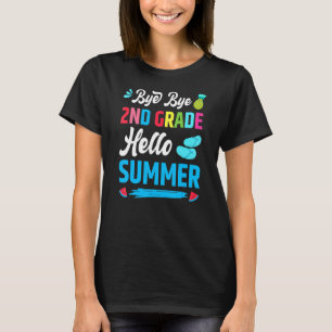 T-shirt Dernière journée de l'école Bye Bye 2e année Bonjo