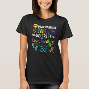 T-shirt Dernière journée d'école Chers parents Étiquette V
