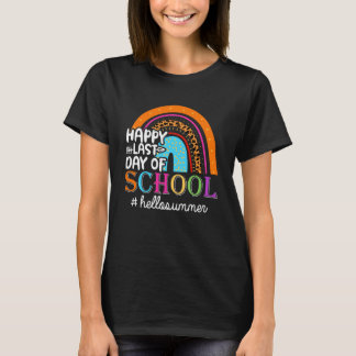 T-shirt Dernière journée d'école mignonne arc-en-ciel Bonj