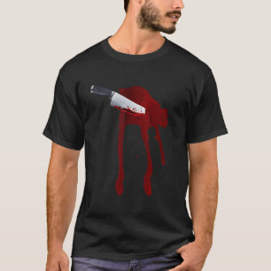 T-shirt Dernière minute Éffrayant faux sang stab wound cou