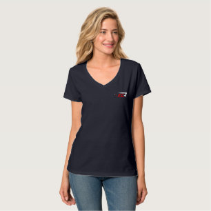 T-shirt Déroulement Cou-V féminin