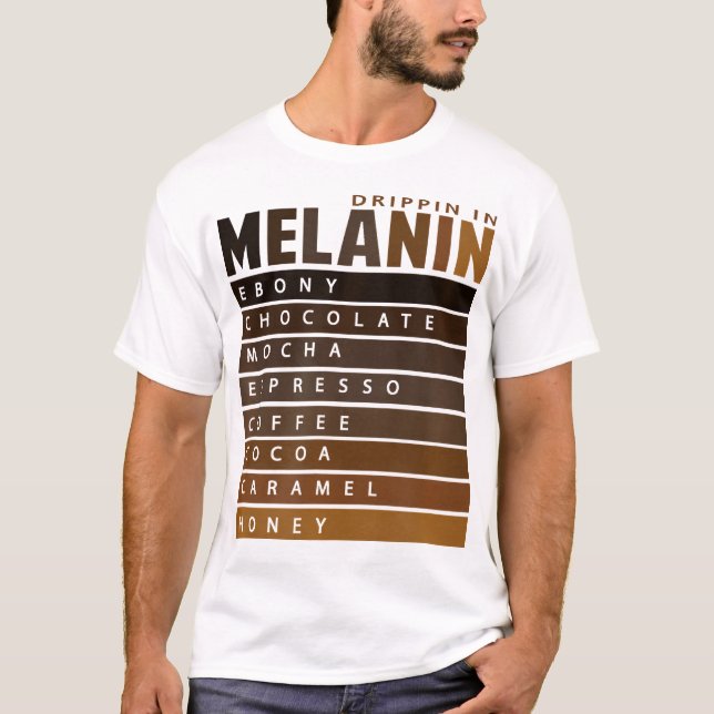 T-shirt Déroulement Dans La Fierté Noire De Melanin (Devant)