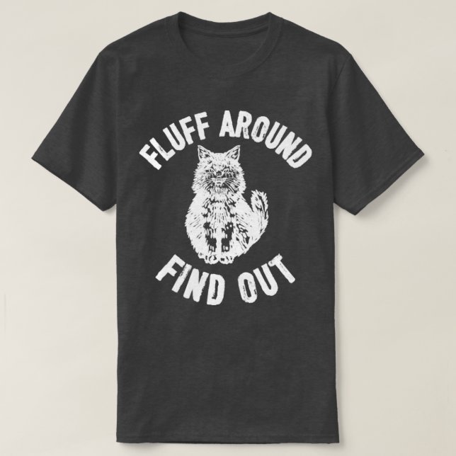 T-shirt déroulez et découvrez drôle chat (Design devant)