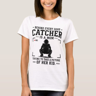 T-shirt Derrière chaque bon receveur se cache une maman qu