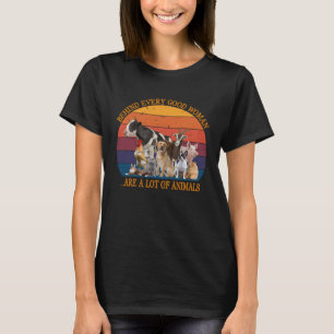 T-shirt Derrière Chaque Bonne Femme, Beaucoup D'Animaux Ré
