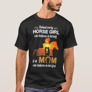 T-shirt Derrière Chaque Cheval Fille Cheval Maman Pour Fem