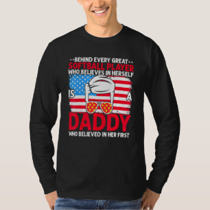 T-shirt Derrière Chaque Grand Joueur De Softball Est Un Pa