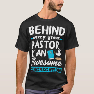T-shirt Derrière chaque grand pasteur drôle Ministre Clerg