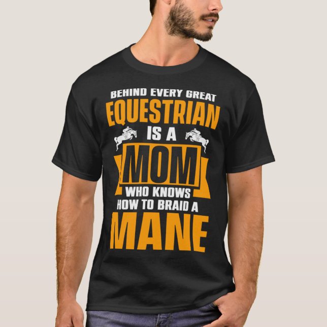 T-shirt Derrière Chaque Grande Maman Équestre Sait Comment (Devant)