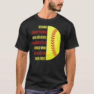 T-shirt Derrière Chaque Joueur Est Un Père Softball Papa D