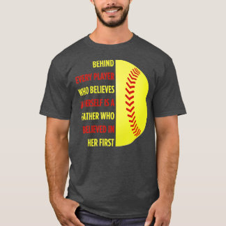 T-shirt Derrière Chaque Joueur Est Un Père Softball Papa D