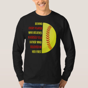 T-shirt Derrière Chaque Joueur Est Un Père Softball Papa D