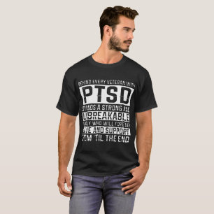 T-shirt derrière chaque vétéran avec le ptsd tient