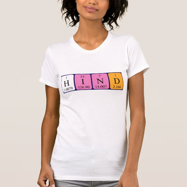 T-shirt Derrière la chemise de nom de table périodique (Devant)