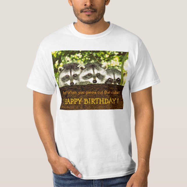 T-shirt Des 3 le souhait de l'anniversaire ratons laveurs (Devant)
