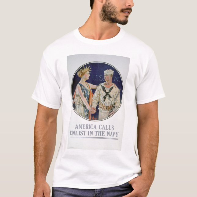 T-shirt Des appels de l'Amérique - enrôlez dans la marine (Devant)