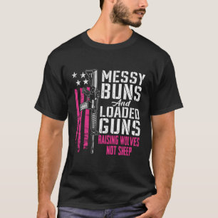 T-shirt Des Armes À Feu Chargées Élevant Des Loups Pas Mou