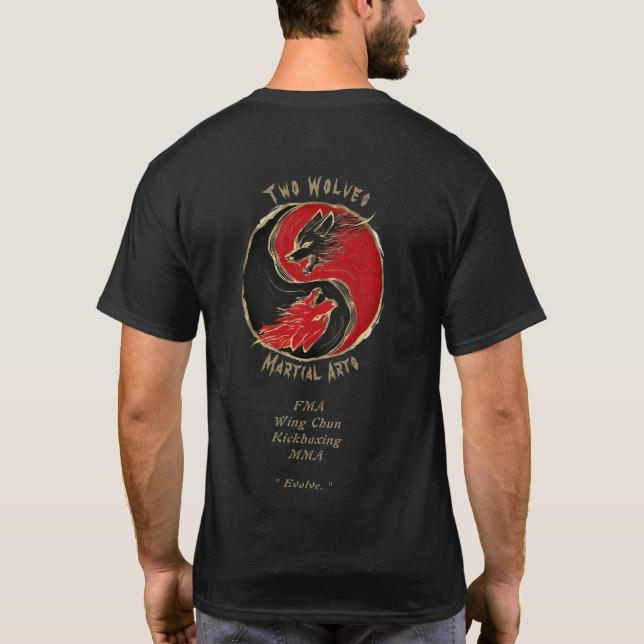 T-shirt des arts martiaux deux loups (Dos)