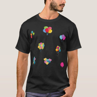 T-shirt Des Ballons Colorés De Partie Mixte. Ballons multi