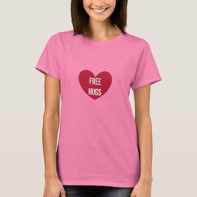 T-shirt des câlins libres avec coeur (Devant)