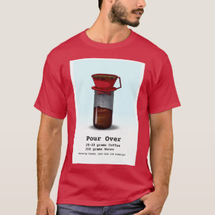 T-shirt des cartes à café Verser sur le bleu