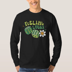 T-shirt Dés Chanceux Dés Rétro Groovy St Patrick's Day F
