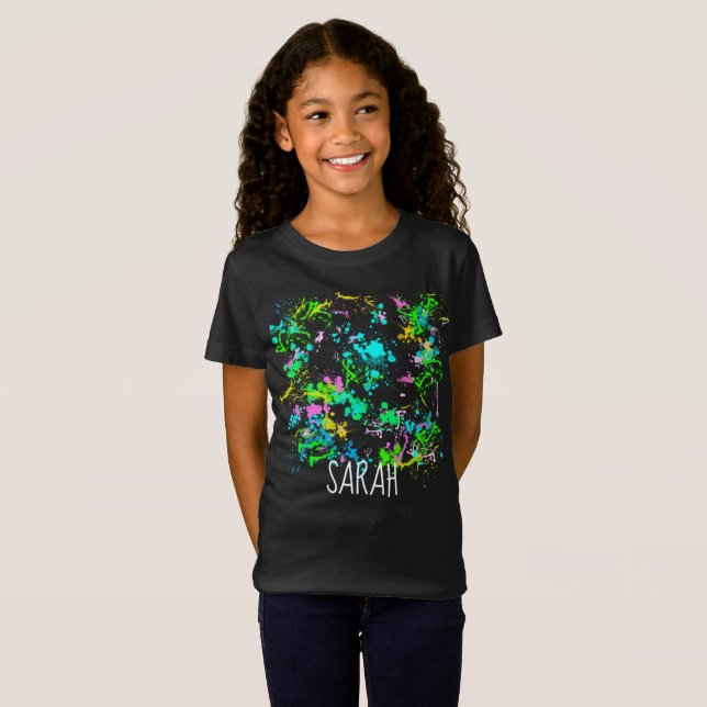 T-Shirt Des enfants personnalisés peintre en peluche (Devant entier)