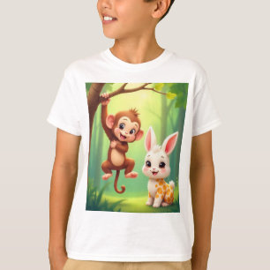 T-shirt des enfants singes joueuses