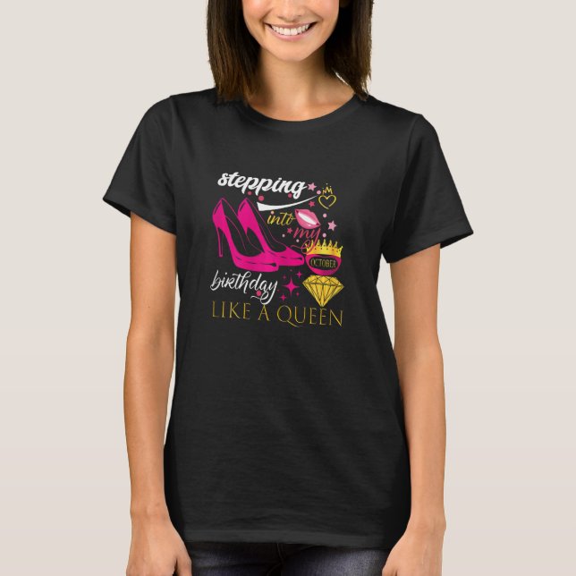 T-shirt Des Femmes Entrant Dans Mon Anniversaire D'Octobre (Devant)