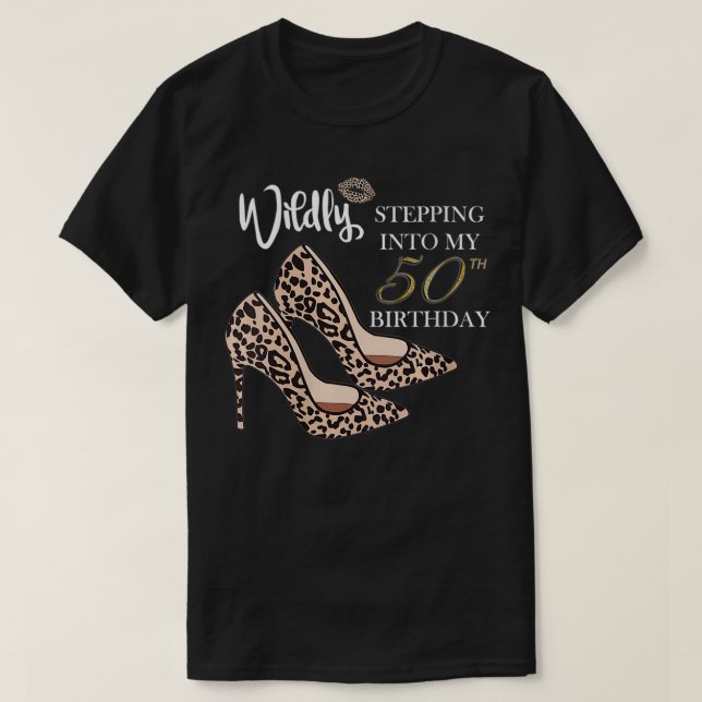 T-shirt Des Femmes Entrent Dans Mon 50E Anniversaire Leopa (Design devant)