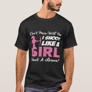T-shirt Des Femmes Tirent Comme Une Fille Voulant Une Leço