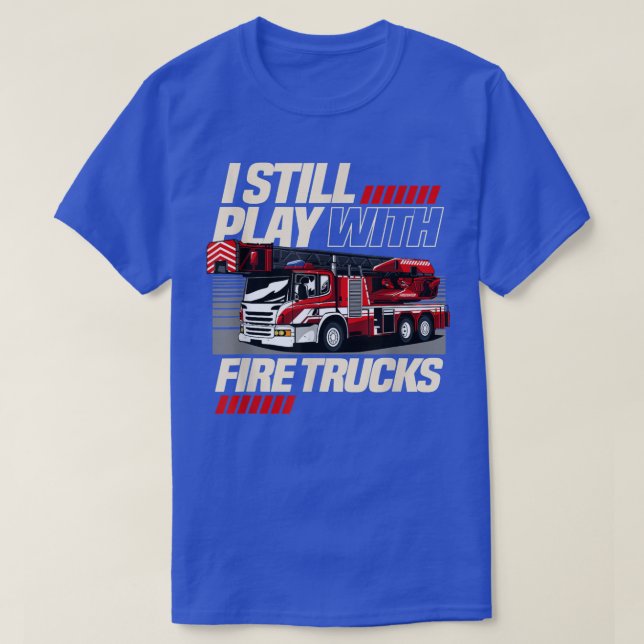 T-Shirt des Feuerwehrmanns spielt noch mit Feuerwe (Design vorne)