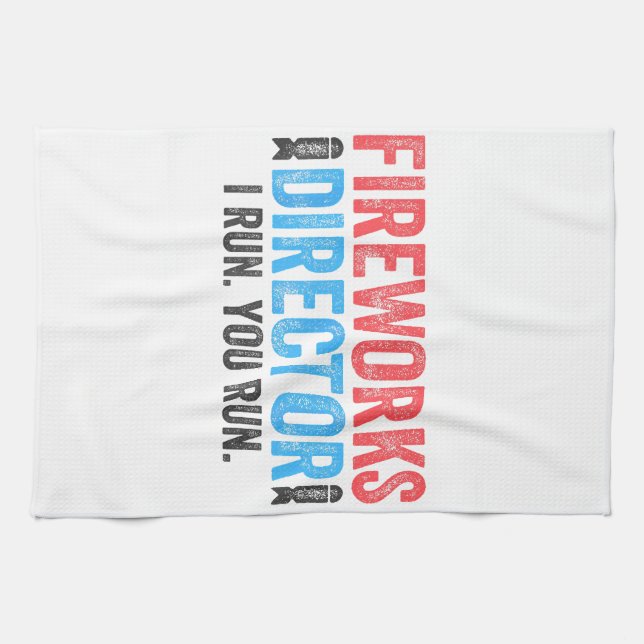 T - Shirt des Feuerwerksdirektors am 4. Juli Shirt Geschirrtuch (Horizontal)