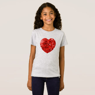 T-shirt des filles au coeur de diamant