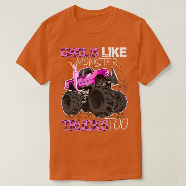 T-shirt Des filles comme des camionnettes de monstres auss (Design devant)